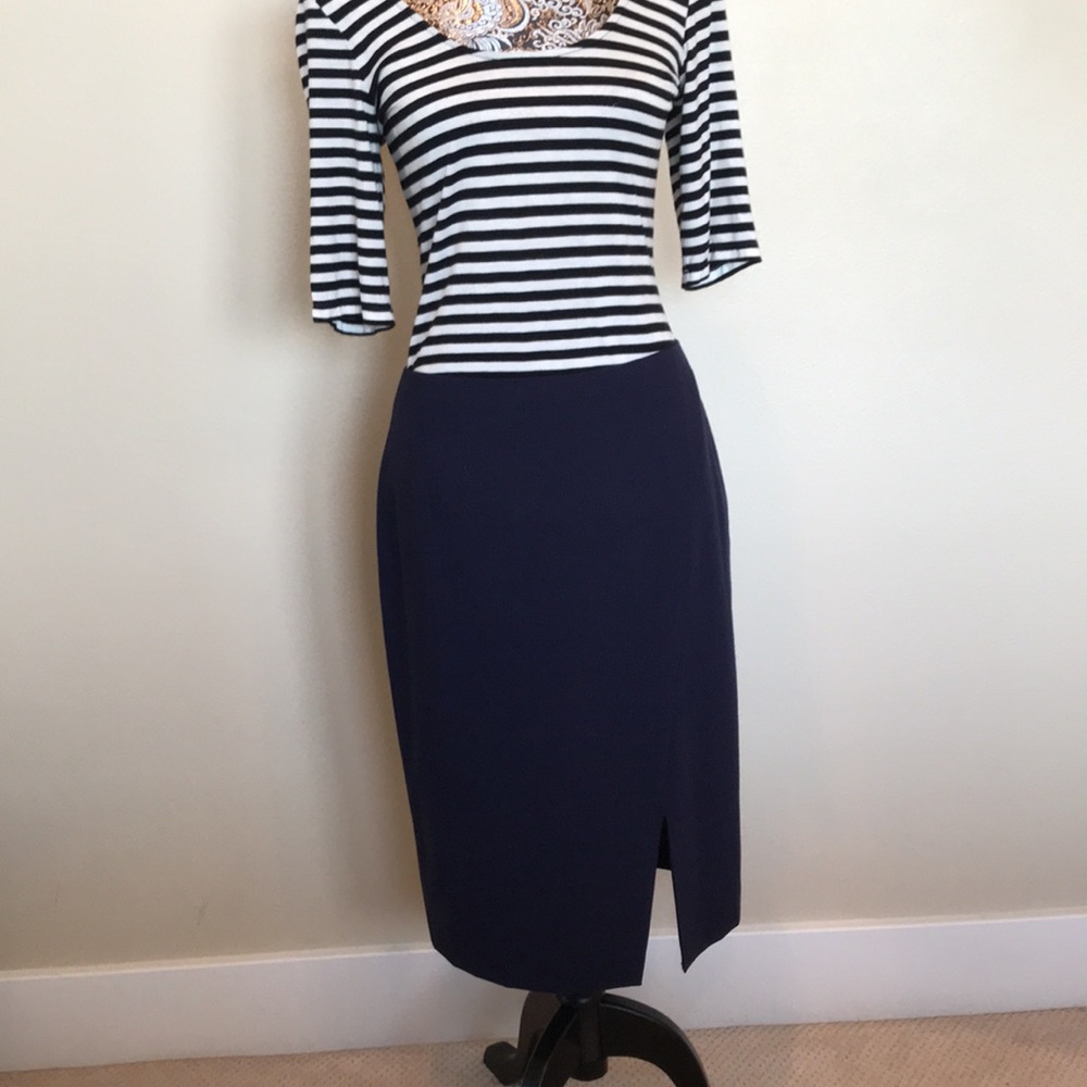 Antonio Melani navy blue pencil skirt